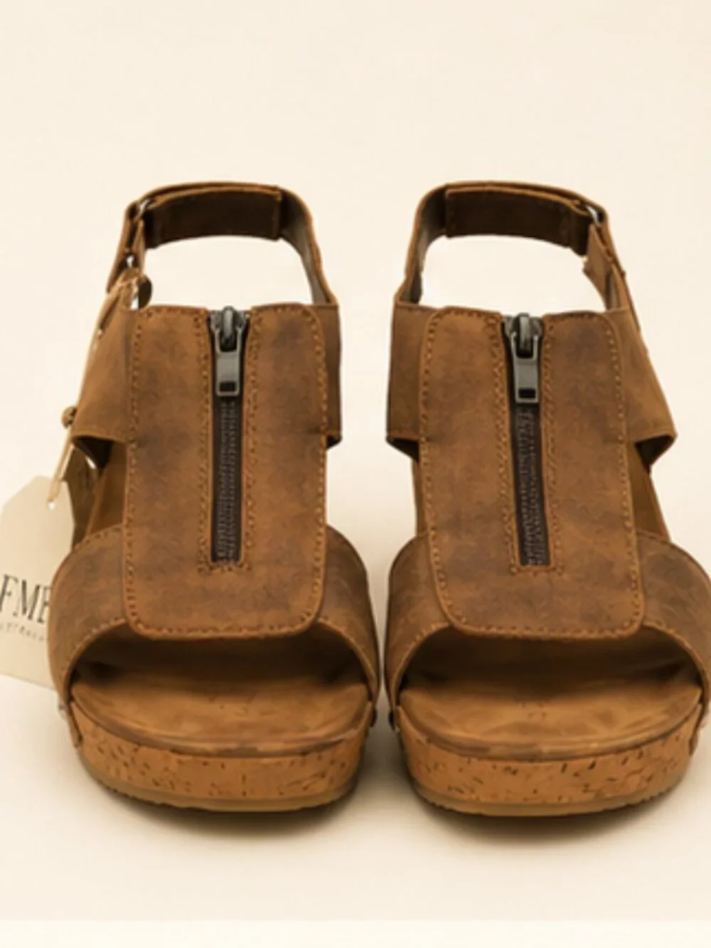 Minimalist Boho Cottagecore NWT Wedge Sandals Australian Neutral Leather FME 38
